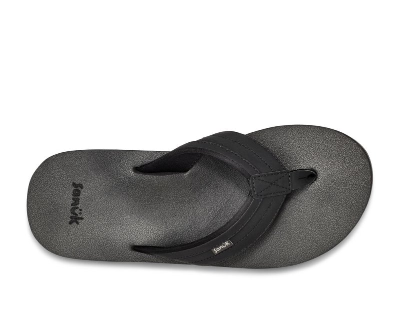 Sanuk Ziggy Water Friendly Men's Flip Flops Black | Canada 188UZG